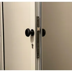 Bouton De Porte D60 mm - couple complet - en Aluminium NOIR RAL 9005 lot de 6 couples