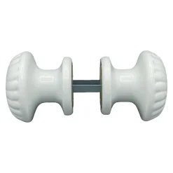 Bouton de Porte D60 mm - couple complet - en Aluminium BLANC RAL 9010 lot de 6 couples