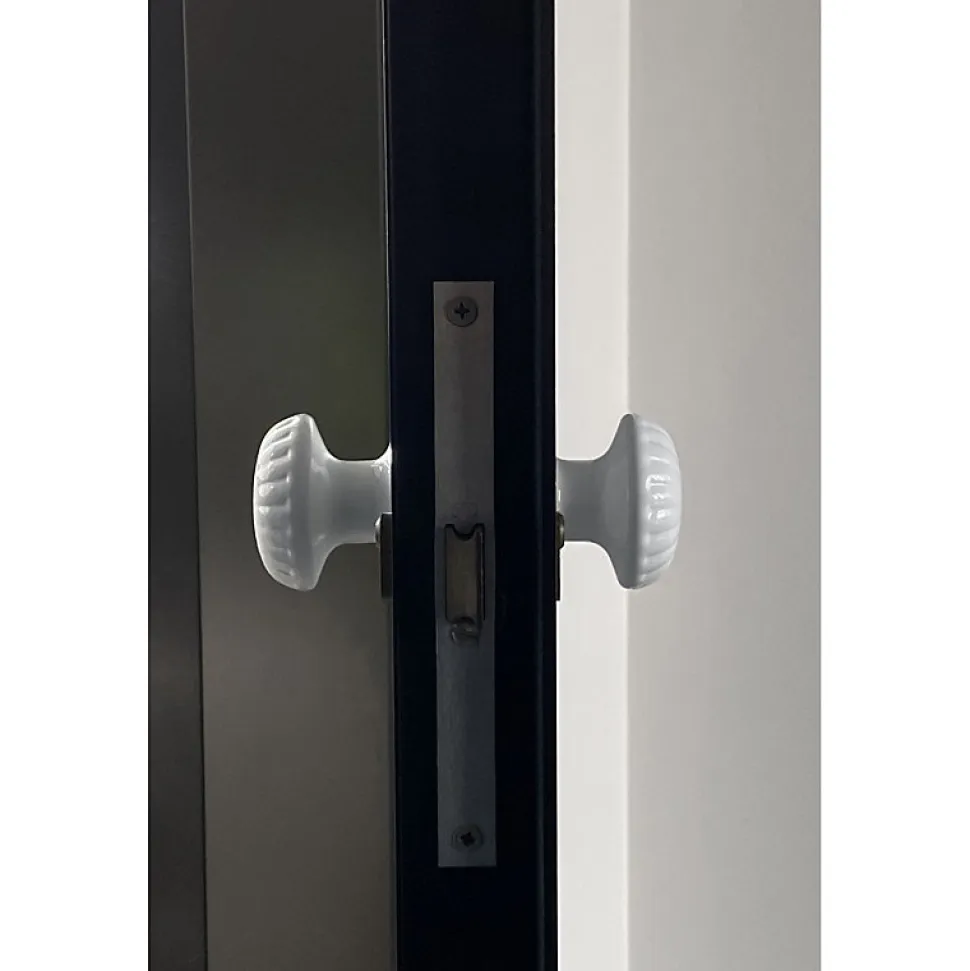 Bouton de Porte D60 mm - couple complet - en Aluminium BLANC RAL 9010 lot de 6 couples