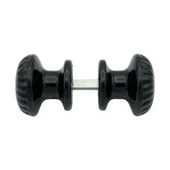Bouton De Porte D60 mm - couple complet - en Aluminium NOIR RAL 9005