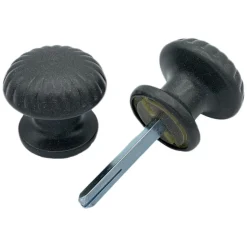 Bouton De Porte D60 mm - couple complet - en Aluminium GRIS ANTIQUE lot de 6 couples