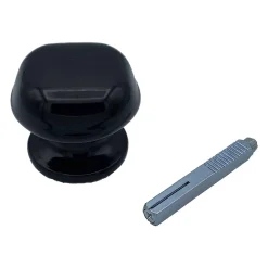 Bouton De Porte D60 mm - en Aluminium NOIR RAL 9005 lot de 6 couples