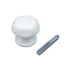 Bouton de Porte D60 mm en Aluminium BLANC RAL 9010 lot de 6 couples