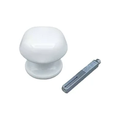 Bouton de Porte D60 mm en Aluminium BLANC RAL 9010 lot de 6 couples