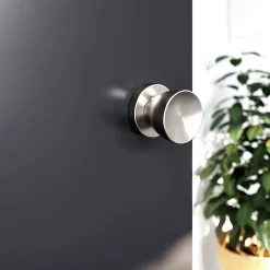 Bouton de porte double champignon GoodHome gris Ø. 48mm x l.48 x H. 44mm