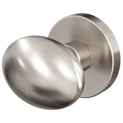 Bouton de porte double ovale GoodHome gris Ø. 65mm x l.45 x H. 66mm