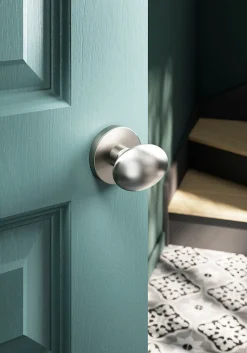 Bouton de porte double ovale GoodHome gris Ø. 65mm x l.45 x H. 66mm