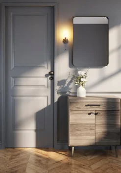 Bouton de porte double ovale GoodHome noir Ø. 65mm x l.45 x H. 66mm