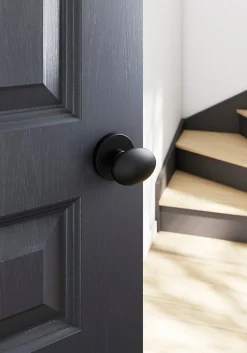 Bouton de porte double ovale GoodHome noir Ø. 65mm x l.45 x H. 66mm