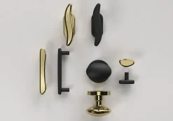 Bouton de porte double ovale GoodHome noir Ø. 65mm x l.45 x H. 66mm