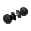 Bouton de porte Hardwarexchange D50 mm aluminium noir RAL 9005 paire complète