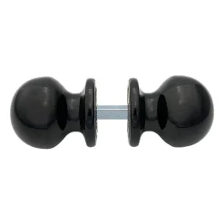Bouton de porte Hardwarexchange D50 mm aluminium noir RAL 9005 paire complète