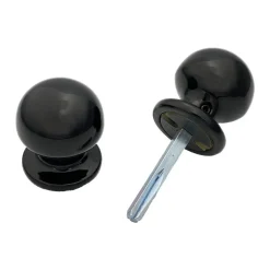 Bouton de porte rond Hardwarexchange D50 mm Noir RAL 9005 pack 6 paire complète