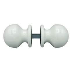 Bouton dePorte D50 mm - couple complet - en Aluminium BLANC RAL 9010 lot de 6
