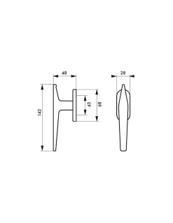 Bouton entrebailleur pour fenêtre, carré 7mm, couleur F2 - THIRARD