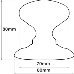 Bouton fixe en Laiton de tirage de porte D70 mm Laiton poli- lot de 6 boutons