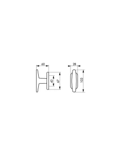 Bouton pour fenêtre Maia/Leto, carré 7mm, couleur F2 - SP