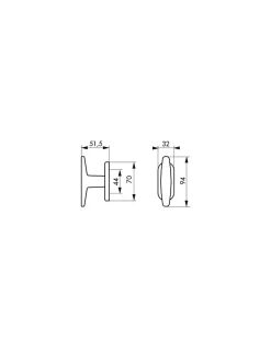 Bouton pour fenêtre Selene, carré 7mm, nickelé satiné - SP