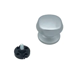 Bouton tirant de porte fixe D70 mm en aluminium Gris argent - breveté