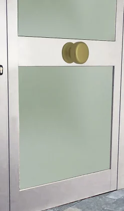 Bouton tirant de porte fixe D70 mm en aluminium Or satiné - breveté - lot de 6 boutons