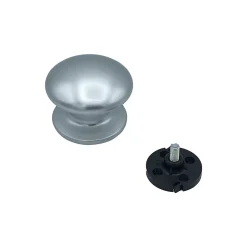Bouton tirant de porte fixe D80 mm en aluminium Argent poli - breveté - lot de 6 boutons