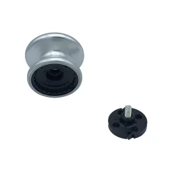 Bouton tirant de porte fixe D80 mm en aluminium Argent poli - breveté - lot de 6 boutons