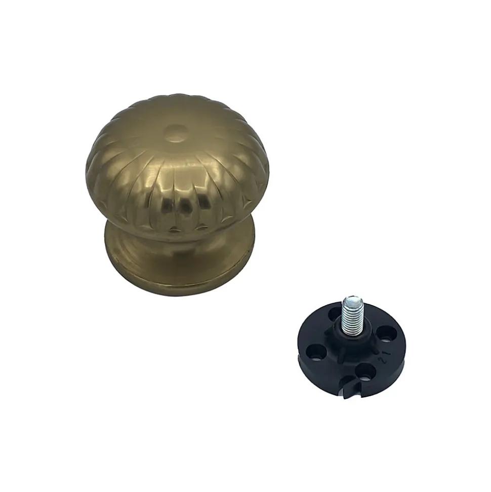 Bouton tirant de porte fixe D70 mm en aluminium Bronze poli - breveté .