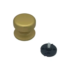 Bouton tirant de porte fixe D70 mm en aluminium Or satiné - breveté