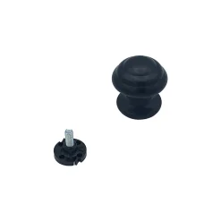 Bouton tirant de porte fixe D60 mm en aluminium Noir - breveté - lot de 6 boutons