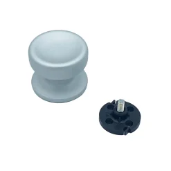 Bouton tirant de porte fixe D70 mm en aluminium Gris argent - breveté