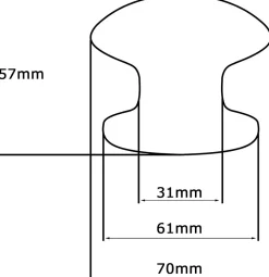 Bouton tirant de porte fixe D70 mm en aluminium Noir - breveté