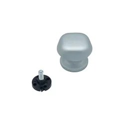 Bouton tirant de porte fixe D60 mm en aluminium Gris argent - breveté