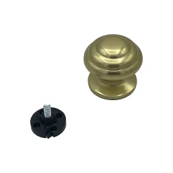 Bouton tirant de porte fixe D70 mm en aluminium Or poli - breveté