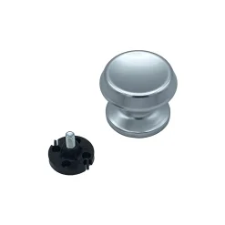 Bouton tirant de porte fixe D70 mm en aluminium Argent poli - breveté - lot de 6 boutons