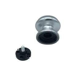Bouton tirant de porte fixe D70 mm en aluminium Argent poli - breveté - lot de 6 boutons