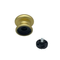 Bouton tirant de porte fixe D70 mm en aluminium Or satiné - breveté - lot de 6 boutons