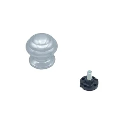 Bouton tirant de porte fixe D60 mm en aluminium Argent poli - breveté - lot de 6 boutons