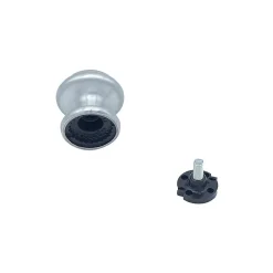 Bouton tirant de porte fixe D60 mm en aluminium Argent poli - breveté - lot de 6 boutons