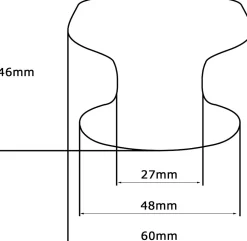 Bouton tirant de porte fixe D60 mm en aluminium Argent poli - breveté - lot de 6 boutons