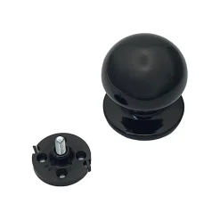 Bouton tirant de porte fixe D70 mm en aluminium NOIR RAL 9005 - breveté