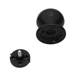 Bouton tirant de porte fixe D70 mm en aluminium NOIR RAL 9005 - breveté - lot de 6 boutons