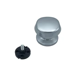 Bouton tirant de porte fixe D70 mm en aluminium Argent poli - breveté - lot de 6 boutons