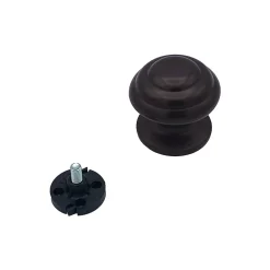 Bouton tirant de porte fixe D70 mm en aluminium Marron foncé - breveté