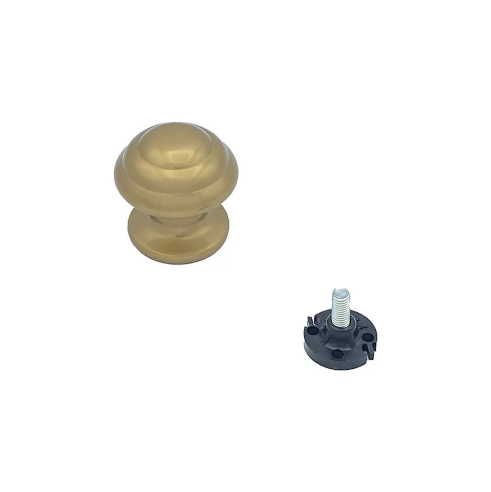 Bouton tirant de porte fixe D60 mm en aluminium Bronze poli - breveté - lot de 6 boutons