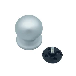 Bouton tirant de porte fixe D70 mm en aluminium Gris argent - breveté