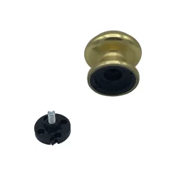 Bouton tirant de porte fixe D70 mm en aluminium Or poli - breveté - lot de 6 boutons