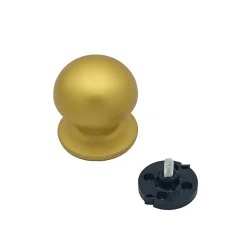 Bouton tirant de porte fixe D70 mm en aluminium Or satiné - breveté