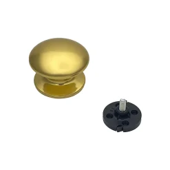 Bouton tirant de porte fixe D80 mm en aluminium Or poli - breveté