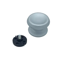 Bouton tirant de porte fixe D80 mm en aluminium Gris argent - breveté - lot de 6 boutons
