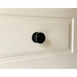 Bouton tirant de porte fixe D70 mm en aluminium NOIR RAL 9005 - breveté - lot de 6 boutons